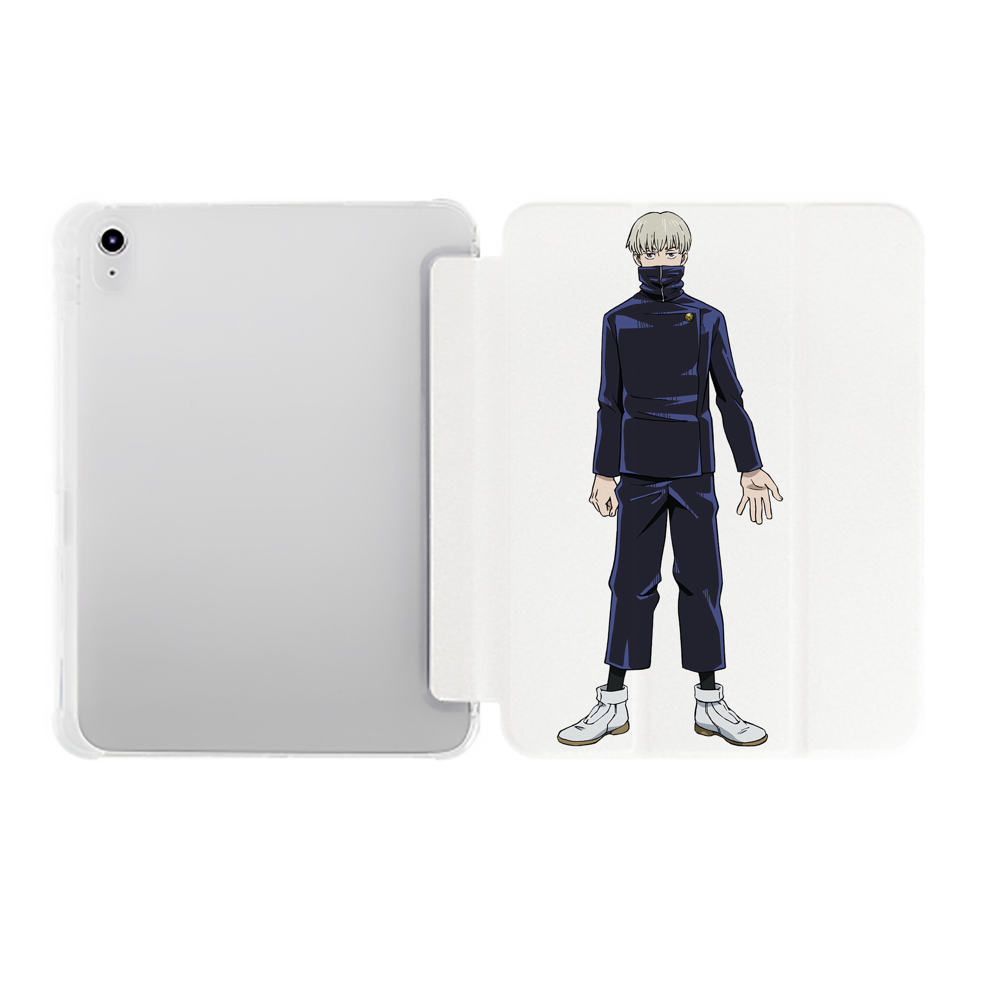 （画像用） 呪術廻戦 Jujutsu Kaisen IPad ケース ペン収納付き 三つ折りスタンド PUレザー×シリコン 対応機種9.5/10.5/10.9インチ